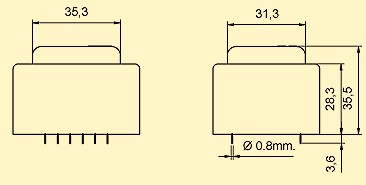 Printtrafo - 10VA - 2x6V