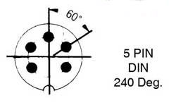 DIN Plug - 5p Male 240 graden