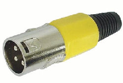 XLR Plug 3polig Male Geel