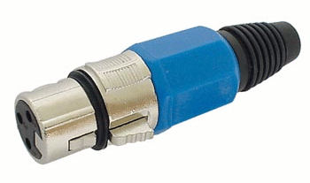 XLR Plug 3polig Female Blauw