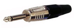 Jack Plug 6,3mm Zwart - Op=Op