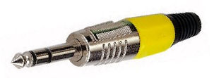 Jack Plug 6,3mm stereo Geel