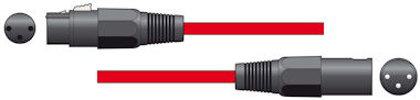 XLR Microfoonkabel 3,0m Rood