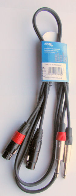 Dubbele Jack - XLR Kabel 0,75m