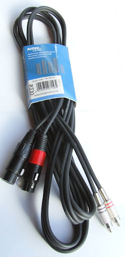 Dubbele XLR - Tulp Kabel 0,75m