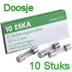 10 Zekeringen 0,05A snel 5x20